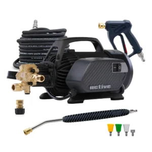 Máquina de alta pressão Active 2.3 com conjunto de acessórios padrão incluído.